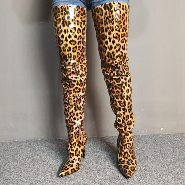 boots leopard yellow patent leather pointed toe fashion side zipper over the knee women nightclub long super high, Black
boots leopard yellow patent leather pointed toe fashion side zipper over the knee women nightclub long super high, Black