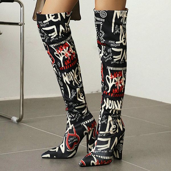 boots female print flower women over the knee high super heels women's night club wedding shoes woman, Black
boots female print flower women over the knee high super heels women's night club wedding shoes woman, Black