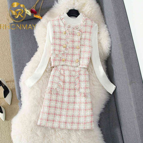 women elegant casual tassel tweed 3 piece suit double-breasted short coat + sweaters + skirt autumn chic sweet ladies set 211119, White
women elegant casual tassel tweed 3 piece suit double-breasted short coat + sweaters + skirt autumn chic sweet ladies set 211119, White