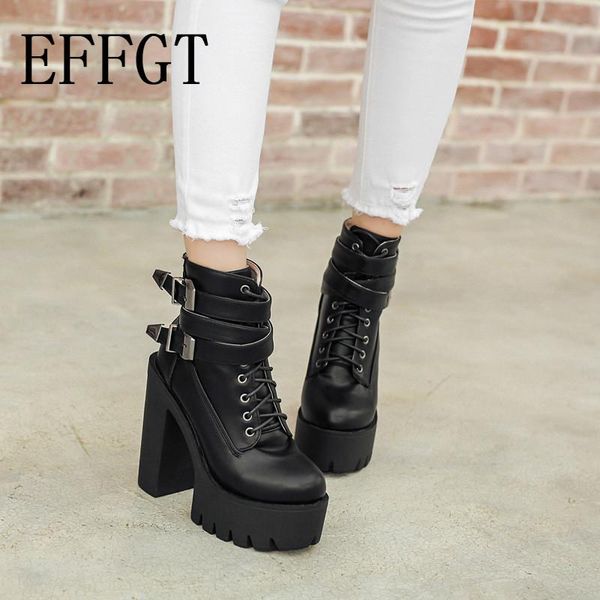 boots effgt spring autumn fashion women high heel platform buckle lace up leather short booties black pu ladies single shoes d02
boots effgt spring autumn fashion women high heel platform buckle lace up leather short booties black pu ladies single shoes d02