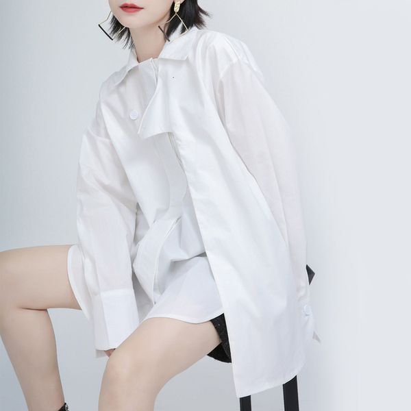 blouses msxu female autumn solid color lapel long sleeve all-match irregular shirt, White
blouses msxu female autumn solid color lapel long sleeve all-match irregular shirt, White