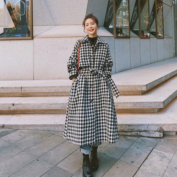 women's wool & blends winter woolen women coat korean big size cloak female black white houndstooth stand collar waist tie single-breas
women's wool & blends winter woolen women coat korean big size cloak female black white houndstooth stand collar waist tie single-breas