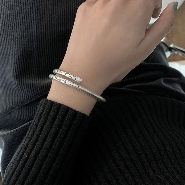 bangle silver 925 jewelry retro women bracelet auspicious cloud stripes female adjustable open creative women's bracelets, Black
bangle silver 925 jewelry retro women bracelet auspicious cloud stripes female adjustable open creative women's bracelets, Black
