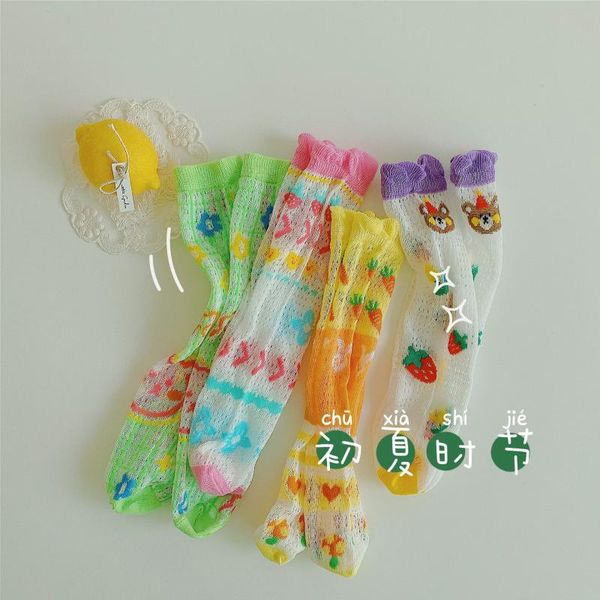 little girl's candy cute mid-calf net design elastic anti-mosquito summer socks korean style dressing sock, Pink;yellow
little girl's candy cute mid-calf net design elastic anti-mosquito summer socks korean style dressing sock, Pink;yellow
