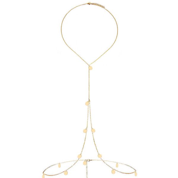 stainless steel link chain tassel sequins disc bra waist belly body chain for women beach bikini body jewelry p0811, Silver
stainless steel link chain tassel sequins disc bra waist belly body chain for women beach bikini body jewelry p0811, Silver