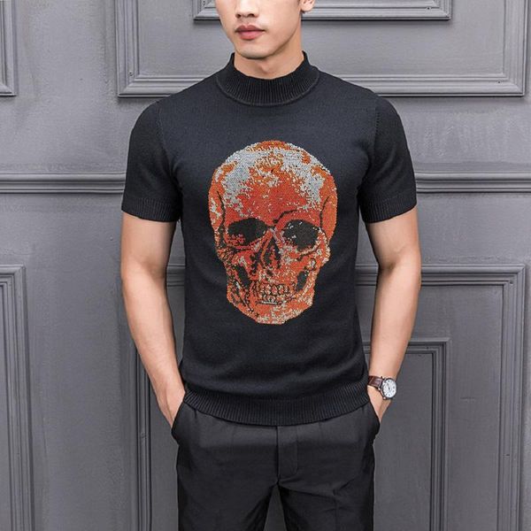 men's t-shirts arrival spring t-shirt sweater high-quality cashmere warmth european luxury diamond style wild skull, White;black
men's t-shirts arrival spring t-shirt sweater high-quality cashmere warmth european luxury diamond style wild skull, White;black