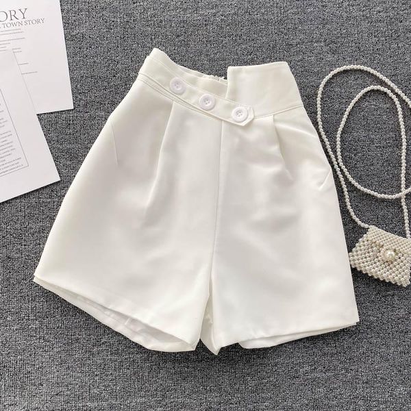 women's shorts deat 2021 spring summer fashion casual irregular high waist thin pure color versatile wide leg sj826, White;black
women's shorts deat 2021 spring summer fashion casual irregular high waist thin pure color versatile wide leg sj826, White;black