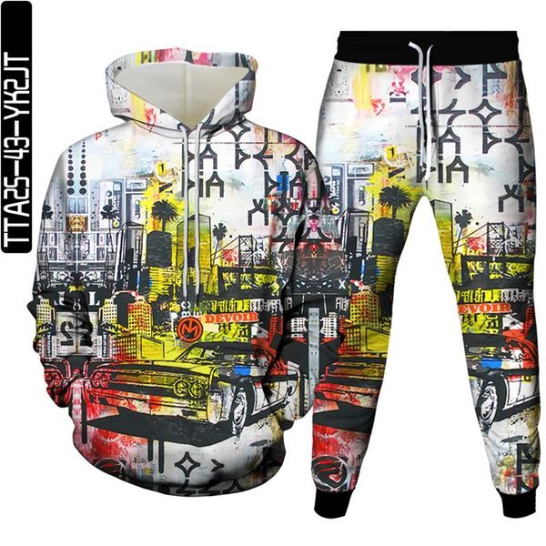 men's tracksuits 2021 spring and autumn 3d car printed sweater pants suit trend personalized sports casual, Gray
men's tracksuits 2021 spring and autumn 3d car printed sweater pants suit trend personalized sports casual, Gray