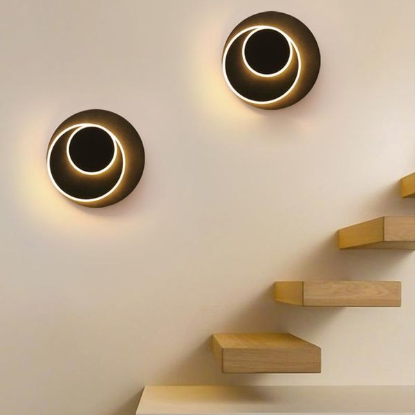 wall lamp bedroom bedside light 350° rotatable indoor led simple fixture aluminum ac110/220v