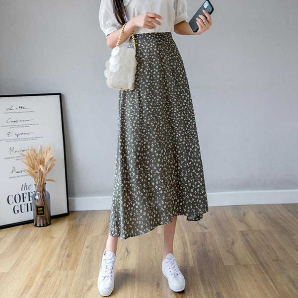 green floral print skirts womens vintage elastic high waist midi skirt summer sweet ladies holiday skirt saia faldas 210527, Black
green floral print skirts womens vintage elastic high waist midi skirt summer sweet ladies holiday skirt saia faldas 210527, Black