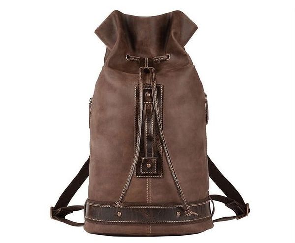 model cow leather large backpack outdoor travel bag lapfor men style