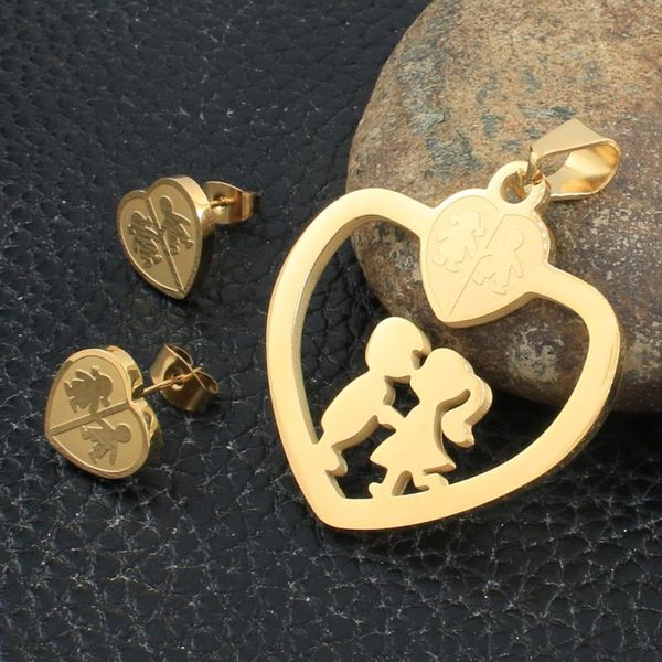 earrings & necklace fashion boy girl style stainless steel jewelry sets for female gold color pendants and sryz081, Silver
earrings & necklace fashion boy girl style stainless steel jewelry sets for female gold color pendants and sryz081, Silver