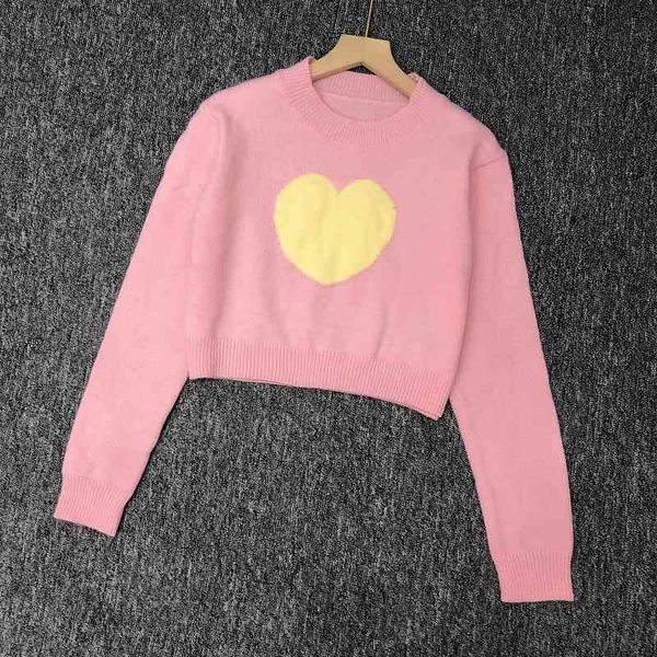 2021 jinchen xu luju jingyi same temperament pink short sweater women's fashion new loose top, White;black
2021 jinchen xu luju jingyi same temperament pink short sweater women's fashion new loose top, White;black