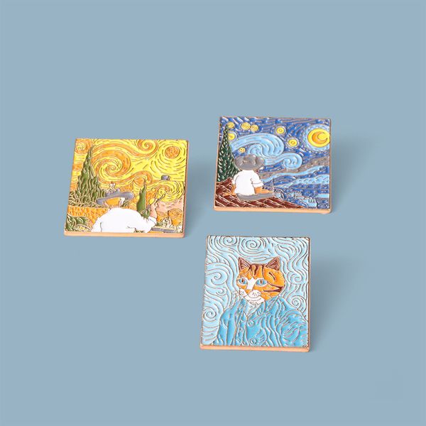 creative fashion jewelry brooches 3pcs set van gogh oil painting literature and art enamel lapel pins alloy paint brooch for girl boy shirt, Gray
creative fashion jewelry brooches 3pcs set van gogh oil painting literature and art enamel lapel pins alloy paint brooch for girl boy shirt, Gray