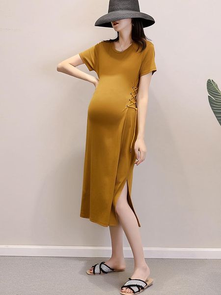 maternity dresses dress summer western style lace-up solid color slim fit long, White
maternity dresses dress summer western style lace-up solid color slim fit long, White