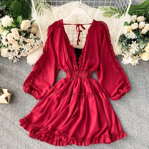 casual dresses deep v neck dress women vintage ruffle mini woman party night 2021 long sleeve clothes elegant beach vestidos, Black;gray
casual dresses deep v neck dress women vintage ruffle mini woman party night 2021 long sleeve clothes elegant beach vestidos, Black;gray