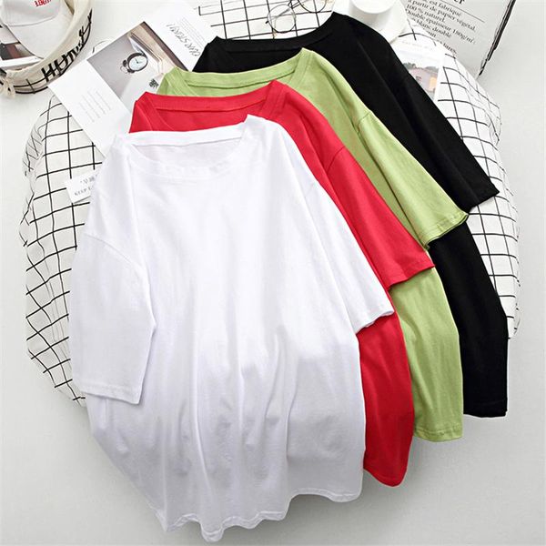 basic cotton t shirt women summer oversized solid tees 7 color casual loose tshirt korean o neck female women's t-shirt, White
basic cotton t shirt women summer oversized solid tees 7 color casual loose tshirt korean o neck female women's t-shirt, White
