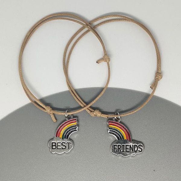 charm bracelets 2 pcs friend rainbow couple bracelet adjustable boy girls friendship hand lucky red black rope women men jewelry, Golden;silver
charm bracelets 2 pcs friend rainbow couple bracelet adjustable boy girls friendship hand lucky red black rope women men jewelry, Golden;silver