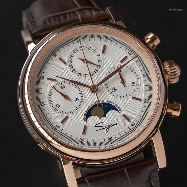 chronograph men watch moon phase mechanical movement anti-reflective coating sapphire date waterproof luxury satch wristwatches, Slivery;brown
chronograph men watch moon phase mechanical movement anti-reflective coating sapphire date waterproof luxury satch wristwatches, Slivery;brown