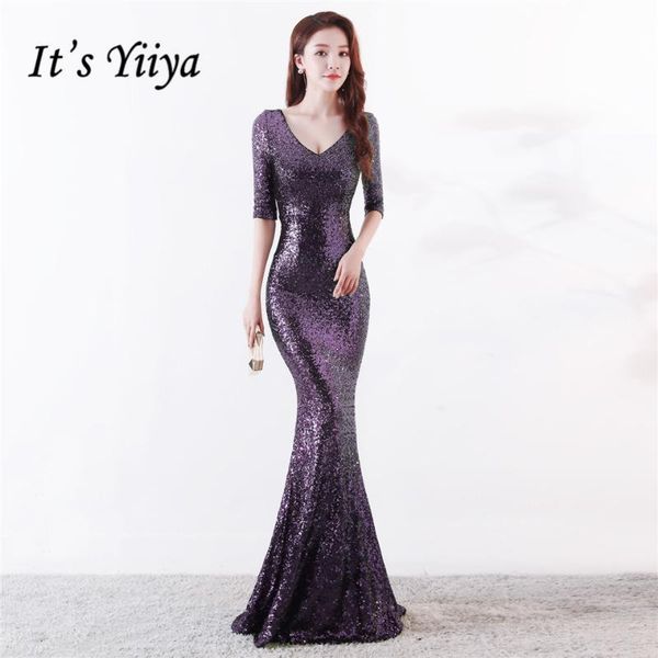party dresses it's yiiya evening sequined v-neck half sleeves gowns royal green pink backless zipper back prom dress c173, White;black
party dresses it's yiiya evening sequined v-neck half sleeves gowns royal green pink backless zipper back prom dress c173, White;black