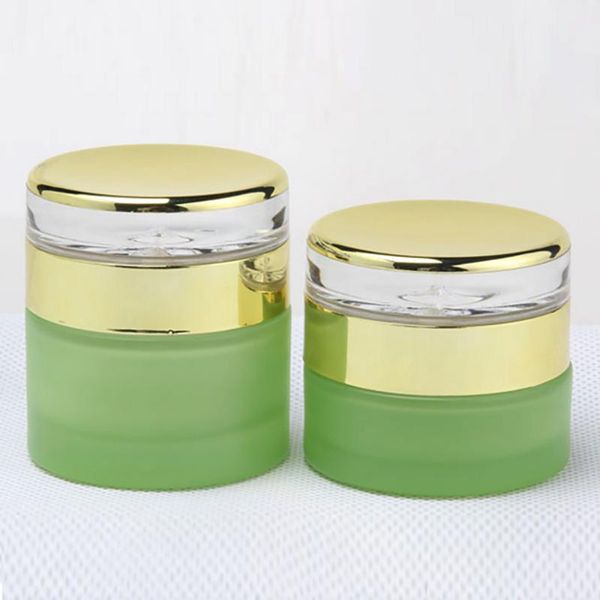 storage bottles & jars 30g cream jar,glass green frosted round face container with gold/silver cap
storage bottles & jars 30g cream jar,glass green frosted round face container with gold/silver cap