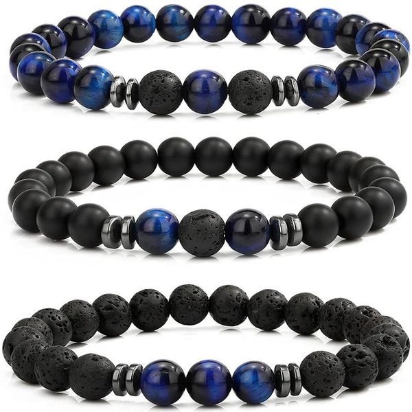 beaded, strands men beaded bracelets blue tiger eye matte lava rock volcanic stone beads for women stretch bracelet, Black
beaded, strands men beaded bracelets blue tiger eye matte lava rock volcanic stone beads for women stretch bracelet, Black