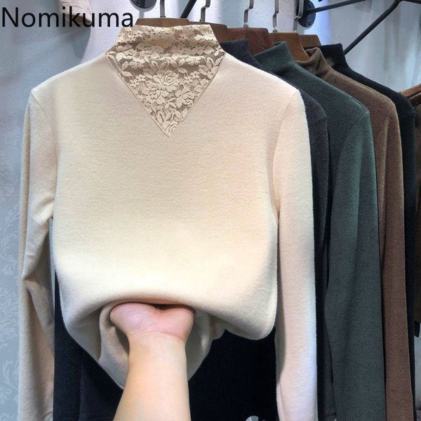 nomikuma lace patchwork slim basic long sleeve half turtleneck t shirts women casual fashion tshirts plus size tees 3c431 210514, White
nomikuma lace patchwork slim basic long sleeve half turtleneck t shirts women casual fashion tshirts plus size tees 3c431 210514, White