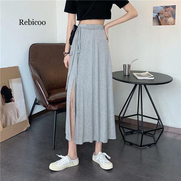 skirts side split high waist lace up skirt women solid color casual fashion mid calf korean style faldas mujer, Black
skirts side split high waist lace up skirt women solid color casual fashion mid calf korean style faldas mujer, Black