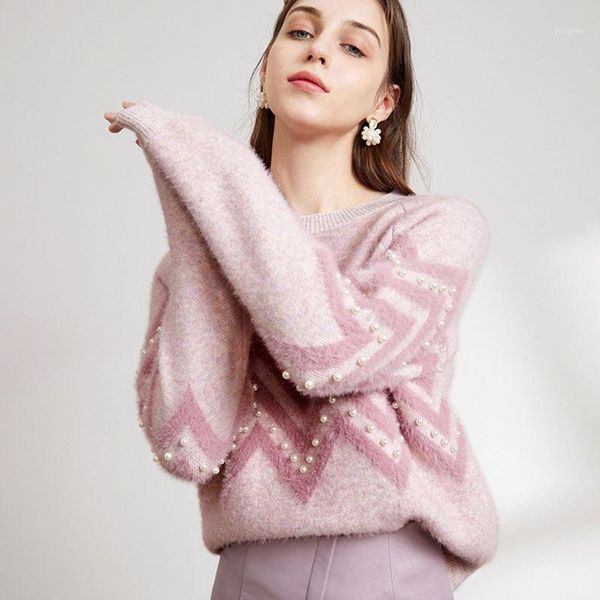 woman sweaters spring/autumn casual fashion pink knit sweater pearl loose o-neck striped pullovers women women's, White;black
woman sweaters spring/autumn casual fashion pink knit sweater pearl loose o-neck striped pullovers women women's, White;black