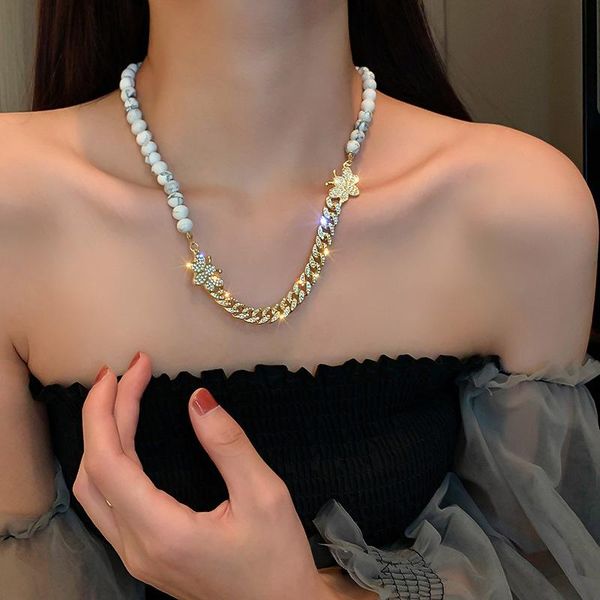 chokers rhinestone bee chain natural stone beaded necklace female luxury clavicle fashion necklaces for women trend jewelry, Golden;silver
chokers rhinestone bee chain natural stone beaded necklace female luxury clavicle fashion necklaces for women trend jewelry, Golden;silver