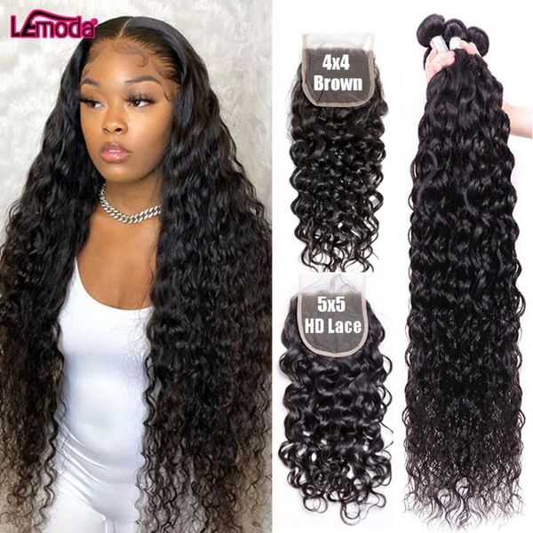 human hair bulks 5x5 hd lace closure with bundles water wave peruvian frontal lemoda remy weave extension, Black
human hair bulks 5x5 hd lace closure with bundles water wave peruvian frontal lemoda remy weave extension, Black