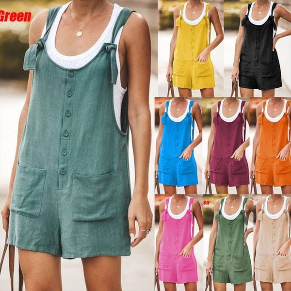 summer casual loose sleeveless solid women jumpsuits button pocket suspenders bib short pants wide leg playsuits, Black;white
summer casual loose sleeveless solid women jumpsuits button pocket suspenders bib short pants wide leg playsuits, Black;white