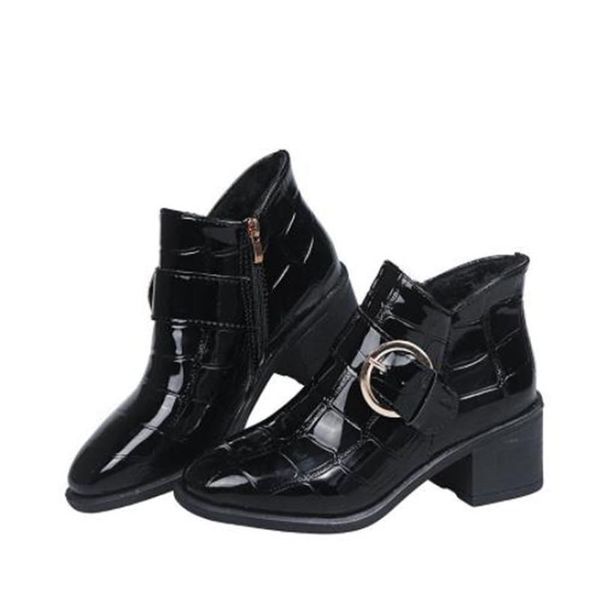 boots bzbfsky british style buckle patent leather women square heels waterproof ankle woman round toe office shoes ladies, Black
boots bzbfsky british style buckle patent leather women square heels waterproof ankle woman round toe office shoes ladies, Black