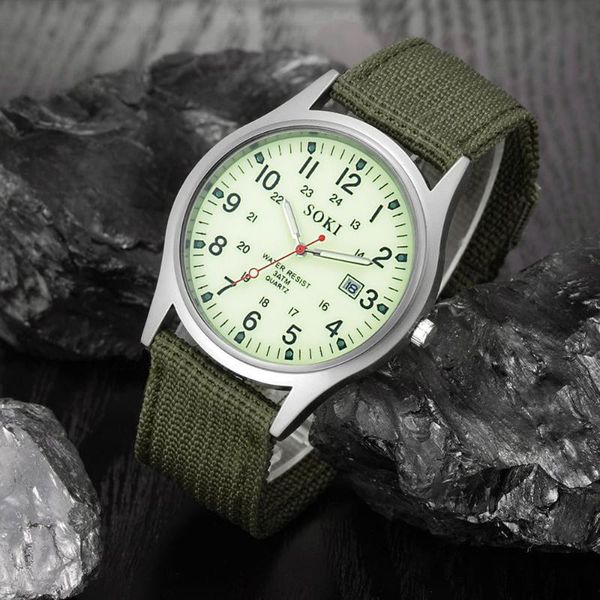wristwatches 2021 watch men military army men's date canvas band stainless steel sport quartz wrist relogio masculino, Slivery;brown
wristwatches 2021 watch men military army men's date canvas band stainless steel sport quartz wrist relogio masculino, Slivery;brown