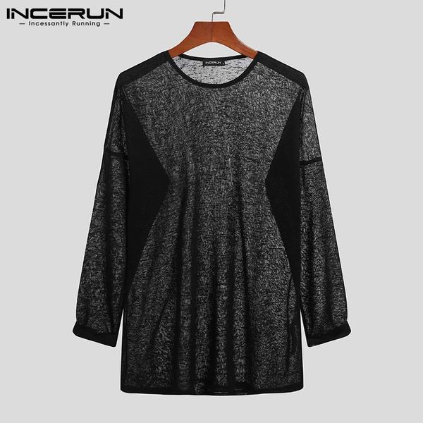 men's t-shirts men casual t shirt streetwear round neck long sleeve 2021 transparent breathable clothing leisure camisetas incerun s-5x, White;black
men's t-shirts men casual t shirt streetwear round neck long sleeve 2021 transparent breathable clothing leisure camisetas incerun s-5x, White;black