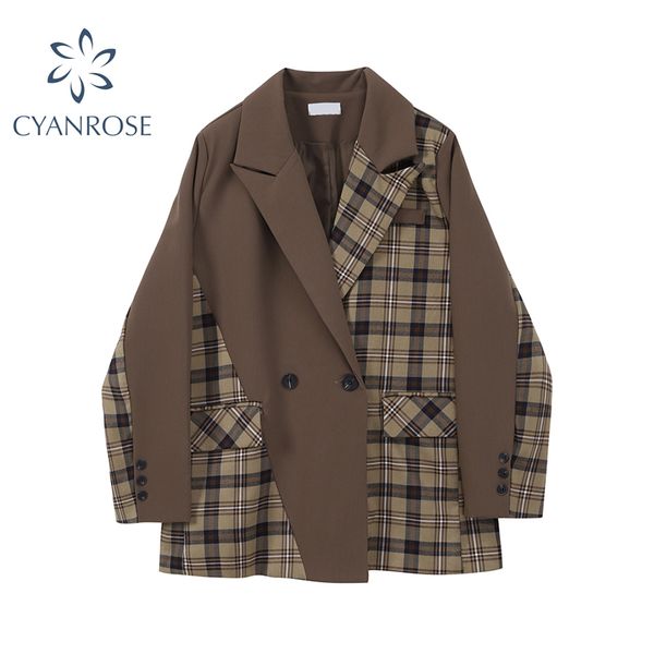 winter design coffee plaid patchwork blazer jacket women vintage double breasted long sleeve fashion office coat lady 210417, White;black
winter design coffee plaid patchwork blazer jacket women vintage double breasted long sleeve fashion office coat lady 210417, White;black