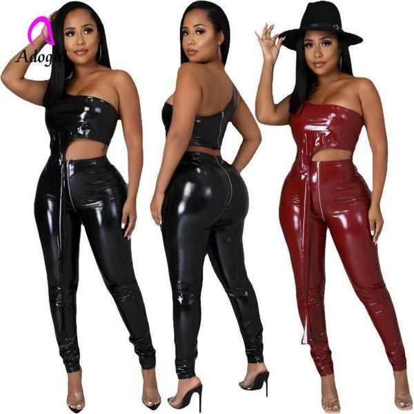 women's two piece pants pu leather women 2 set one shoulder crop + high waist matching 2021 autumn night club party activewear, White
women's two piece pants pu leather women 2 set one shoulder crop + high waist matching 2021 autumn night club party activewear, White