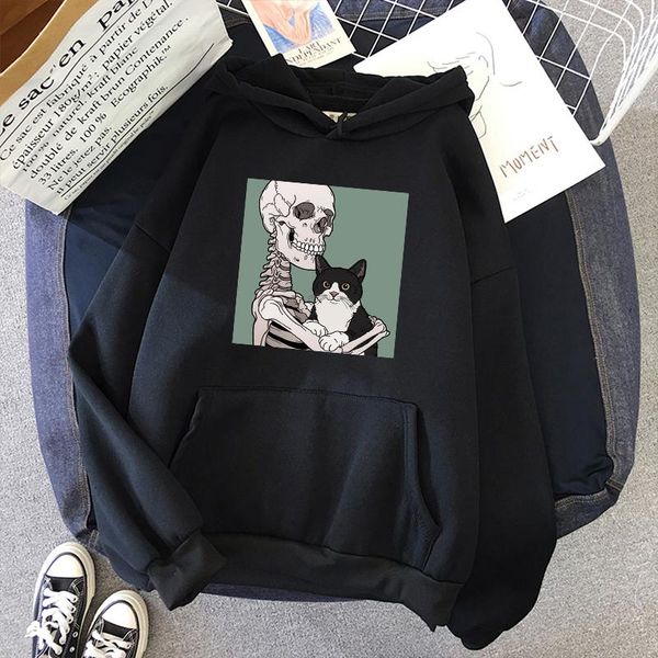 women's hoodies & sweatshirts winter casual fashion plus size loose gothic cat skull print fun harajuku long sleeve hip hop women vinta, Black
women's hoodies & sweatshirts winter casual fashion plus size loose gothic cat skull print fun harajuku long sleeve hip hop women vinta, Black