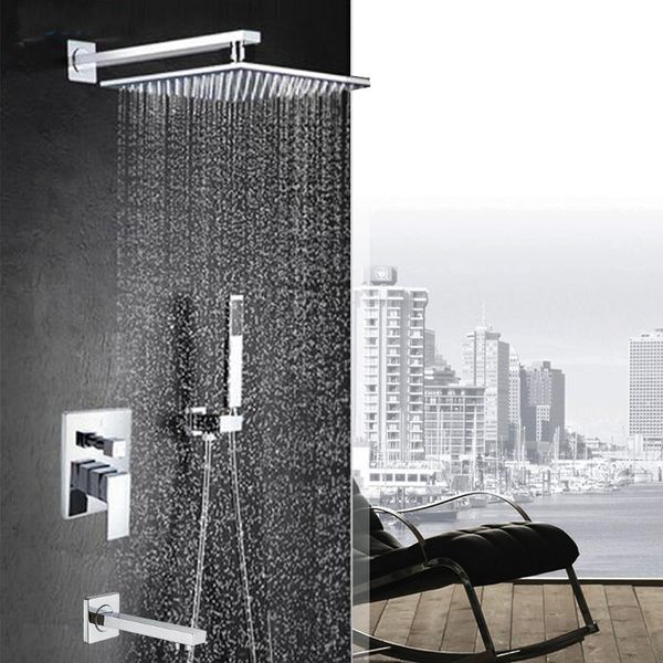 uythner chrome 8/10/12/16 inch rain shower faucet single handle concealed bath set with abs handshower wall mounted bathroom sets
uythner chrome 8/10/12/16 inch rain shower faucet single handle concealed bath set with abs handshower wall mounted bathroom sets