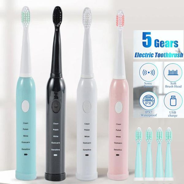 smart electric toothbrush rechargeable ultrasonic powerful automatic tooth brush with replacement heads 5 modes adult
smart electric toothbrush rechargeable ultrasonic powerful automatic tooth brush with replacement heads 5 modes adult