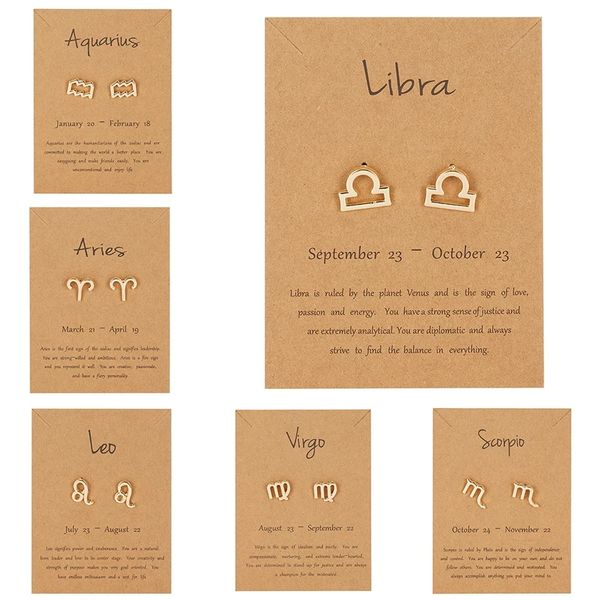 minimalist gold color small metal stud earrings 12 constellation earrings women trendy jewelry birthday gift for girlfriend, Golden;silver
minimalist gold color small metal stud earrings 12 constellation earrings women trendy jewelry birthday gift for girlfriend, Golden;silver