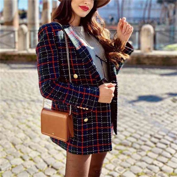 women oversize plaid blazer coat spring fashion ladies vintage double breasted coats female elegant loose outwear 210515, White;black
women oversize plaid blazer coat spring fashion ladies vintage double breasted coats female elegant loose outwear 210515, White;black