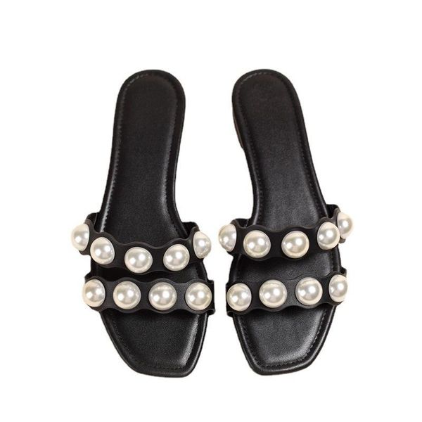 slippers women 2021 pearl slipper and sandals flat with slides open toe femal summer beach shoes, Black
slippers women 2021 pearl slipper and sandals flat with slides open toe femal summer beach shoes, Black