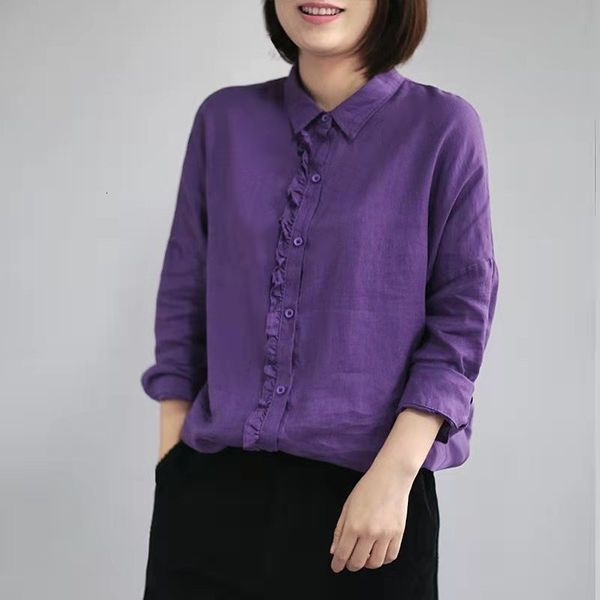 women's blouses & shirts arrival spring/autumn women loose casual long sleeve cotton linen blouse turn-down collar ruffles patchwo, White
women's blouses & shirts arrival spring/autumn women loose casual long sleeve cotton linen blouse turn-down collar ruffles patchwo, White