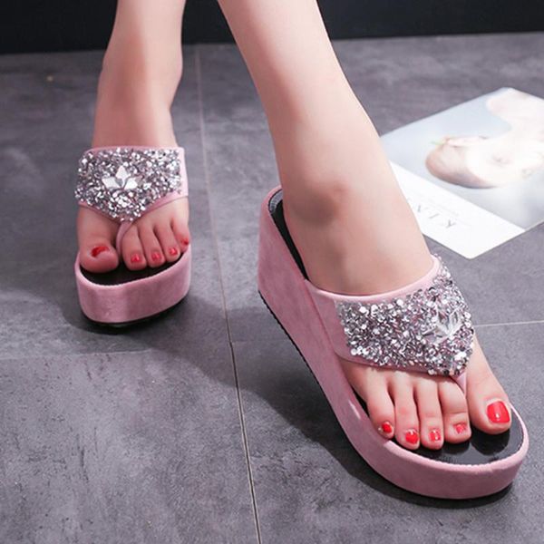 slippers women's wedges flip flops ladies summer platform rhinestone fashion sandals beach shoes #15, Black
slippers women's wedges flip flops ladies summer platform rhinestone fashion sandals beach shoes #15, Black