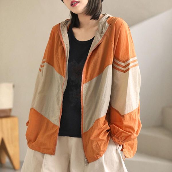 women's jackets johnature women thin coats cotton hooded long sleeve loose casual sport coat 2021 summer korean style comfortable cloth, Black;brown
women's jackets johnature women thin coats cotton hooded long sleeve loose casual sport coat 2021 summer korean style comfortable cloth, Black;brown