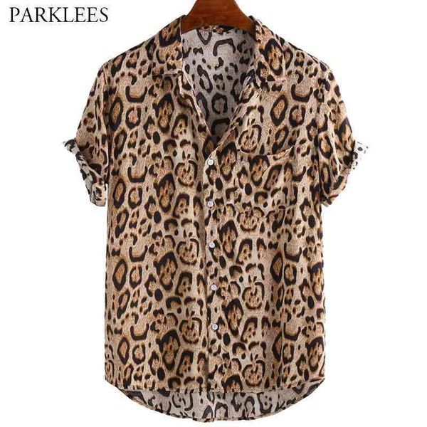 wild leopard print shirts for men casual summer mens short sleeve shirt with pocket button lapel men shirt camisas hombre 210524, White;black
wild leopard print shirts for men casual summer mens short sleeve shirt with pocket button lapel men shirt camisas hombre 210524, White;black