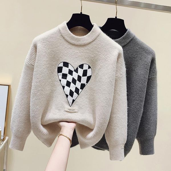 women's sweaters women solid knitted heart sweater autumn winter casual round neck long sleeve pullovers female loose jumper 625b, White;black
women's sweaters women solid knitted heart sweater autumn winter casual round neck long sleeve pullovers female loose jumper 625b, White;black
