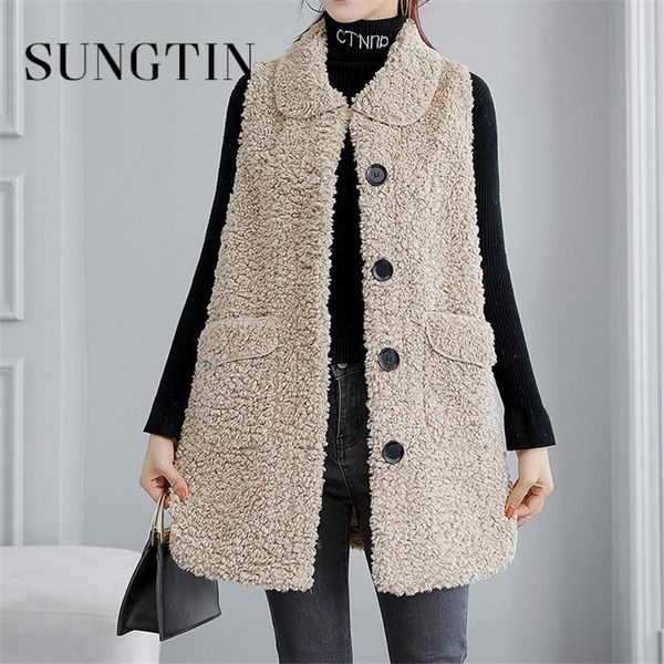 women's vests sungtin loose fleece teddy vest women winter thick lapel lamb wool waistcoat female soft warm oversize long sleeveless co, Black;white
women's vests sungtin loose fleece teddy vest women winter thick lapel lamb wool waistcoat female soft warm oversize long sleeveless co, Black;white