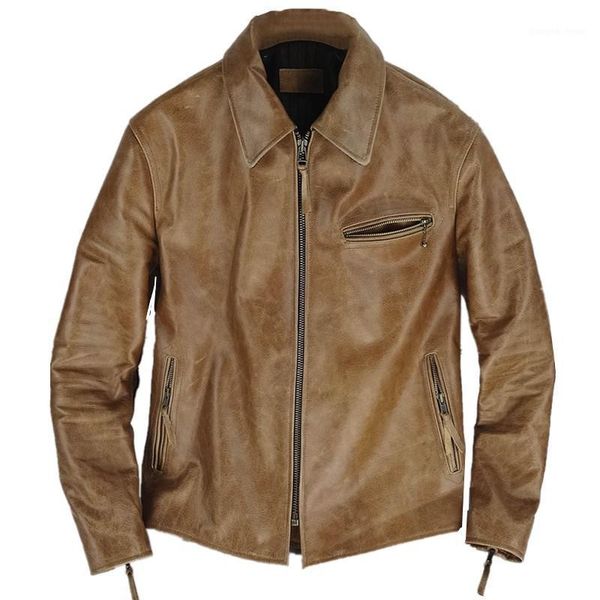 men's leather & faux import oil wax kaji jacket classic 1940s genuine clothes old cow, Black
men's leather & faux import oil wax kaji jacket classic 1940s genuine clothes old cow, Black